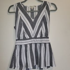 Black and white striped top size M
